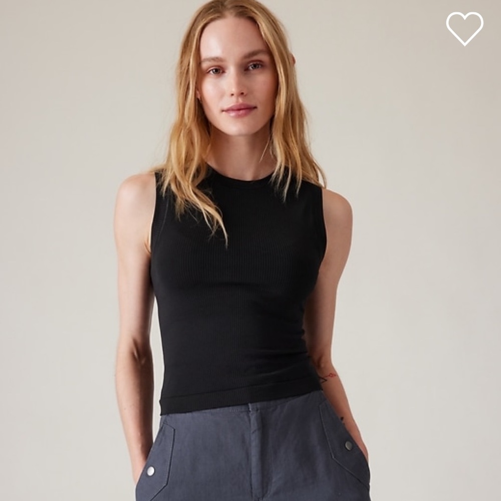 Athleta Black Ribbed Sleeveless Tank